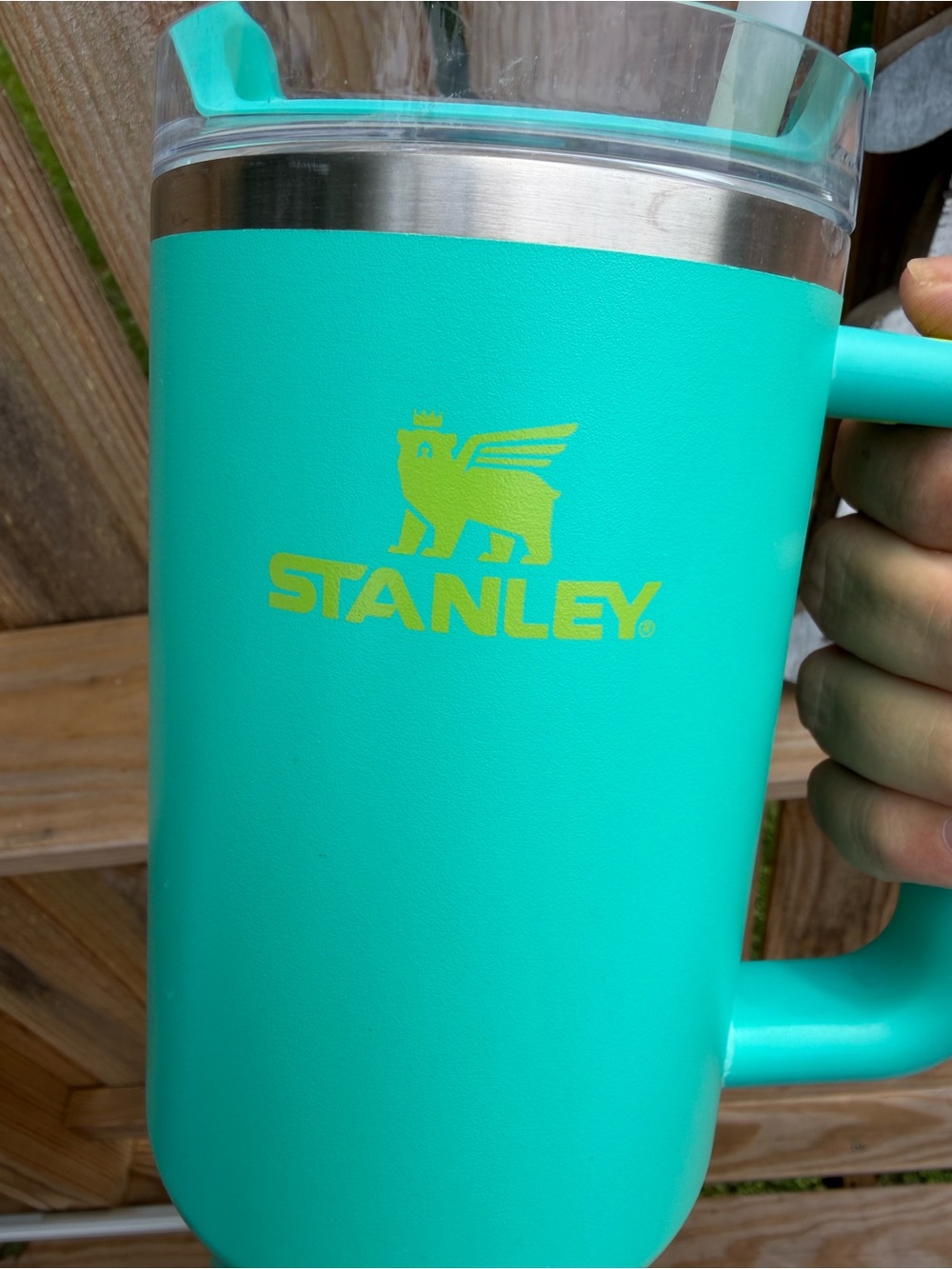 STANLEY Quencher 40oz Travel Tumbler Cup Teal and Lime Lid Make OFFER - Picture 2 of 14